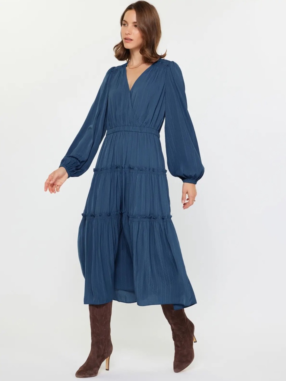 lThe General Good surplice tiered midi dress in teal… Size L